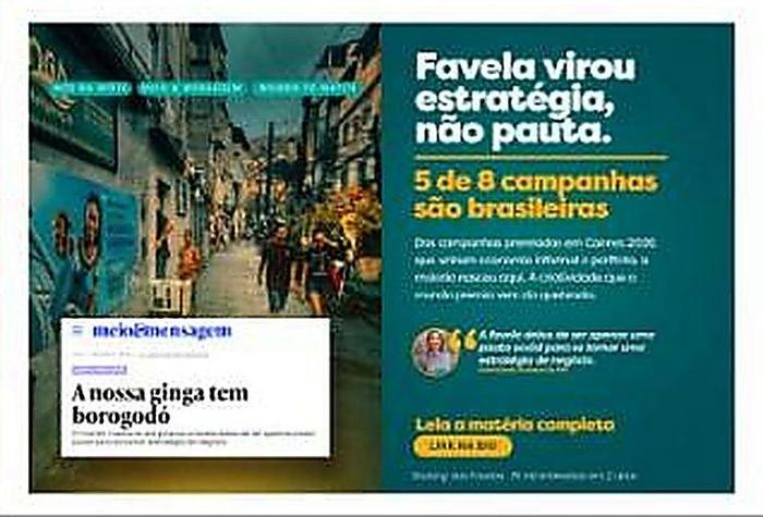 Card editorial da NÓS sobre favela como estratégia de marca
