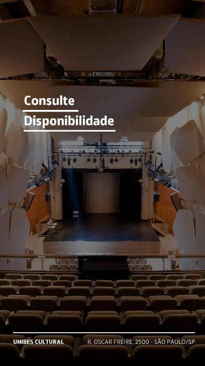 An&uacute;ncio de loca&ccedil;&atilde;o do teatro da Unibes Cultural